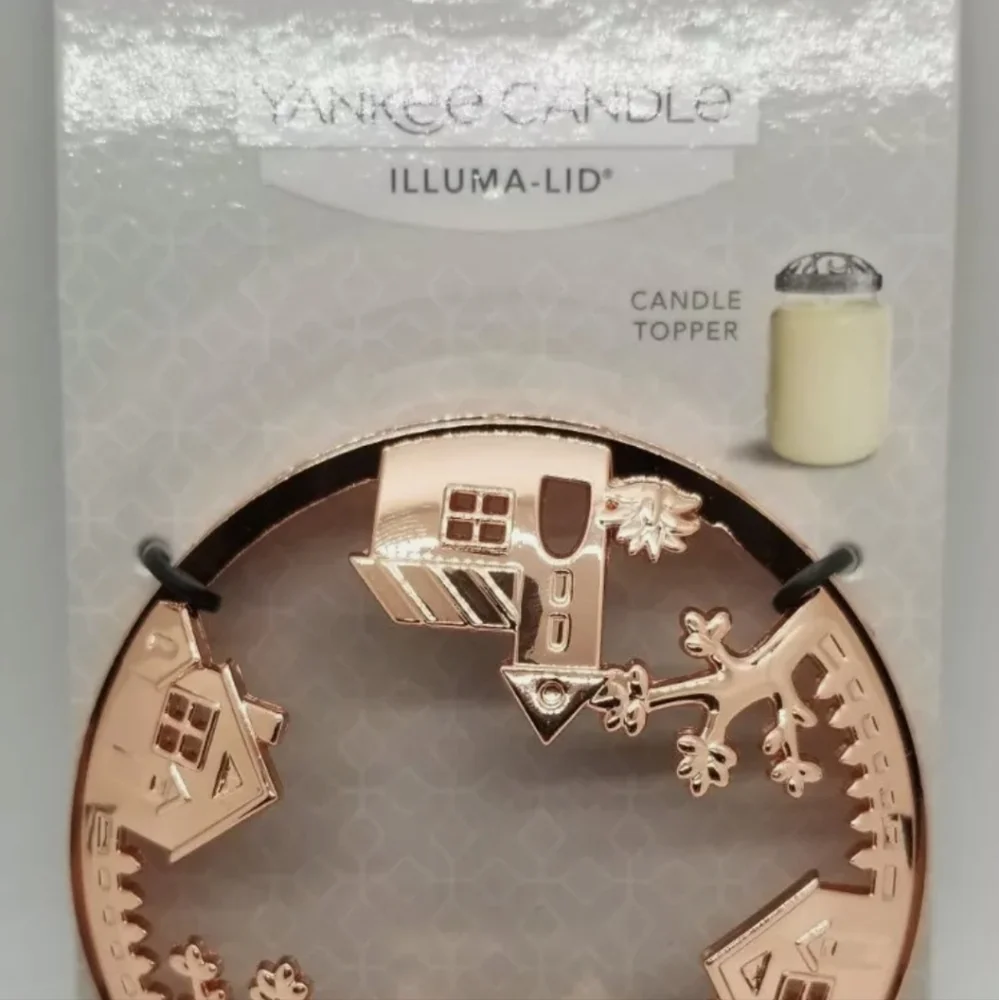 YANKEE CANDLE ILLUMA LID JAR COPPER TOPPER HOUSES BNWT Retired